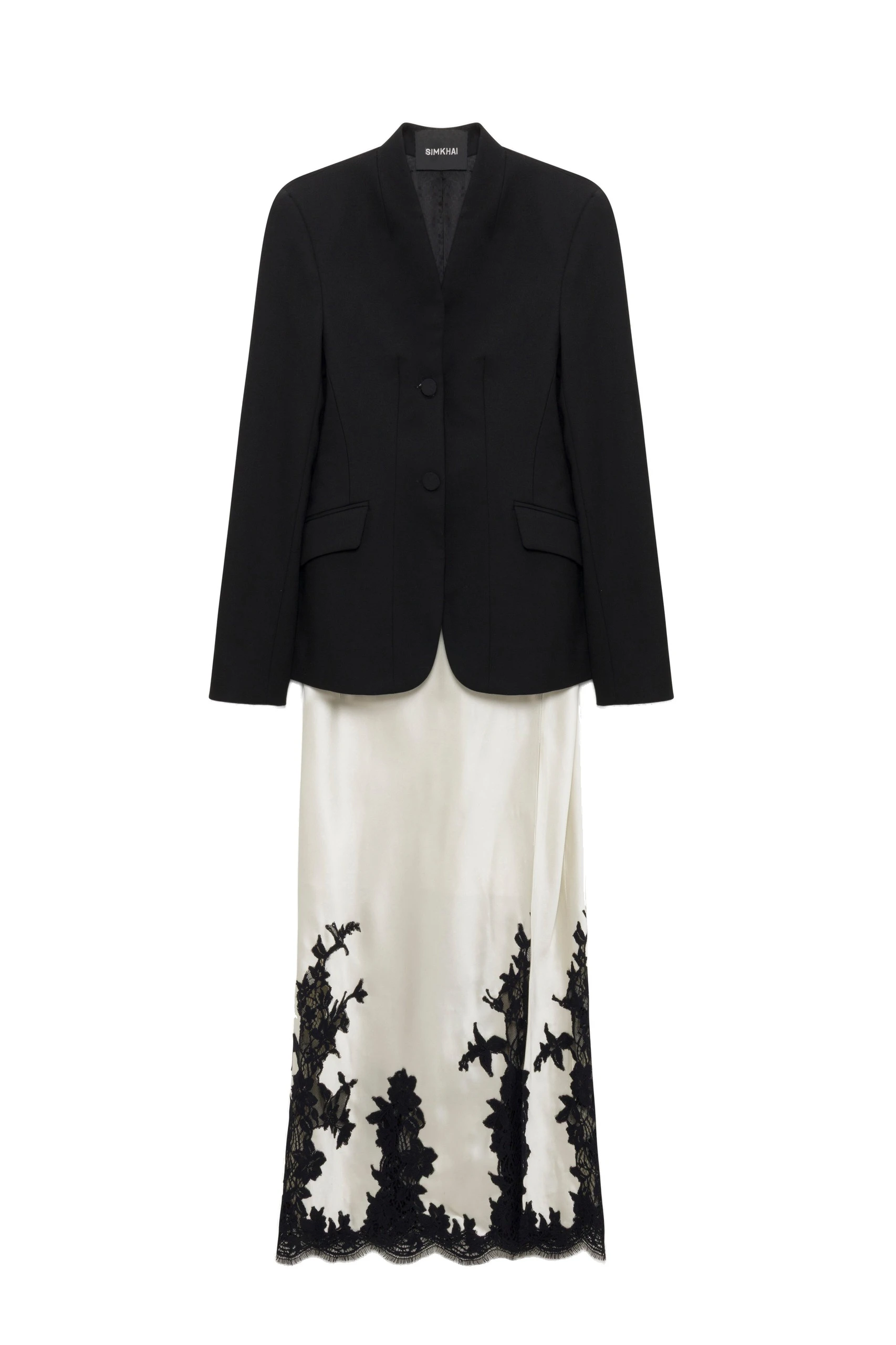 SIMKHAI Hagar Blazer Gown in Black Multi SIMKHAI Hagar Blazer Gown in Black Multi