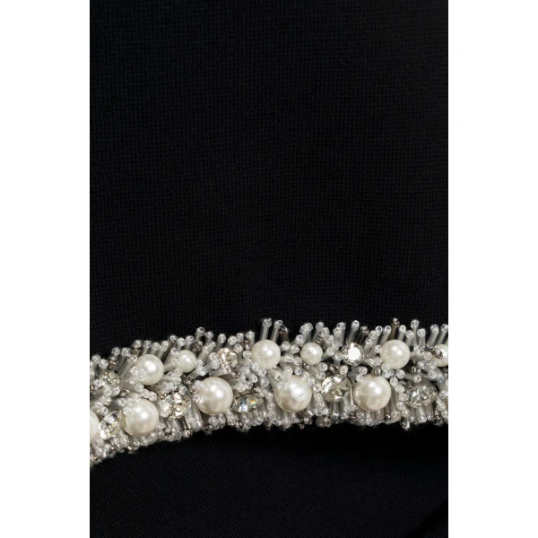 Idina Embellished Knit Midi Skirt in Black - Image 6