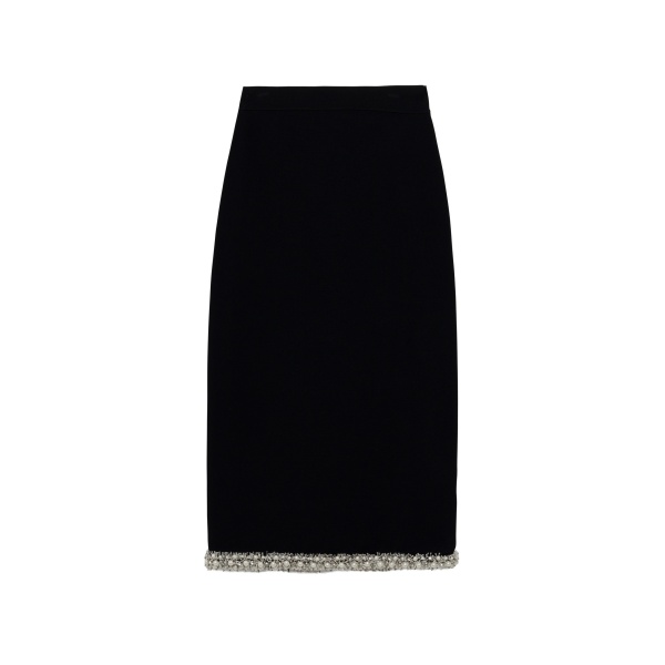 SIMKHAI Idina Embellished Knit Midi Skirt in Black