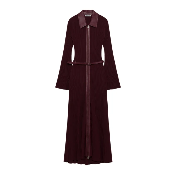 Ismelle Collared Knit Midi Dress in Fig