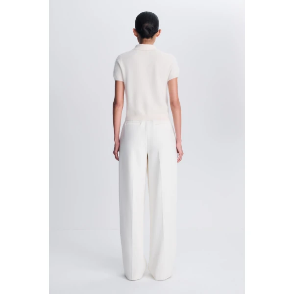 Ivy Brushed Knit Polo in Ivory - Image 5