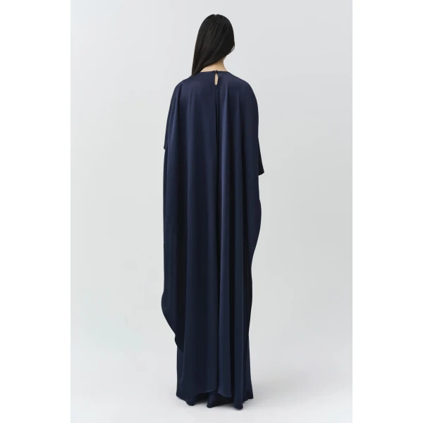 Izel Satin Cape Gown in Midnight - Image 5