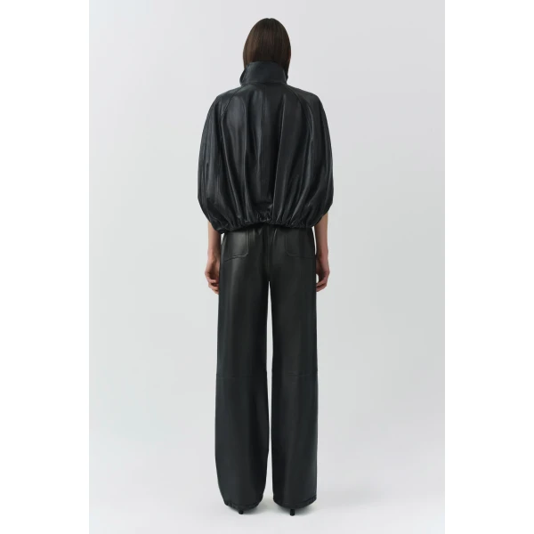 Jada Leather Cape Jacket in Black - Image 6