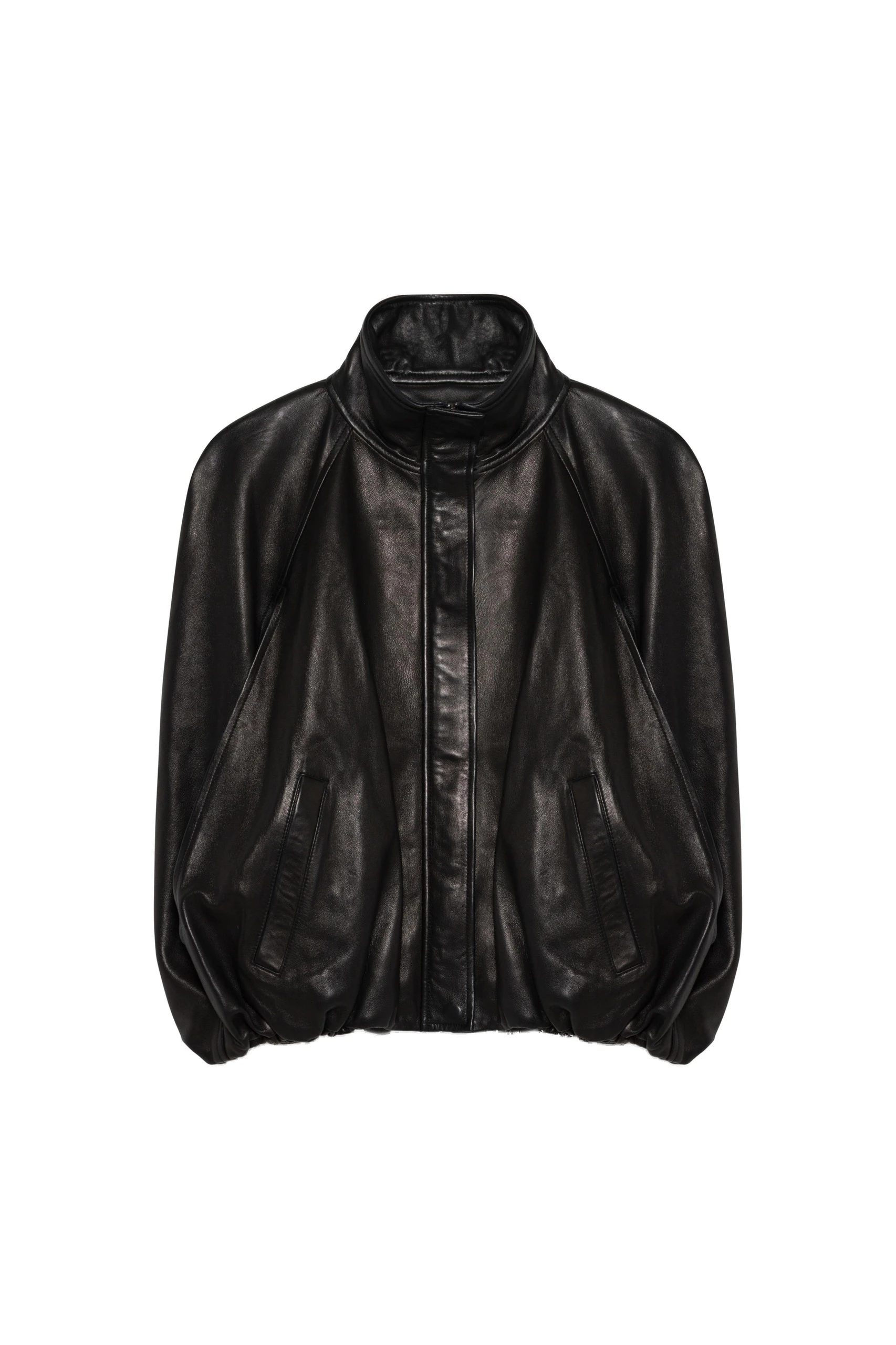 SIMKHAI Jada Leather Cape Jacket in Black SIMKHAI Jada Leather Cape Jacket in Black