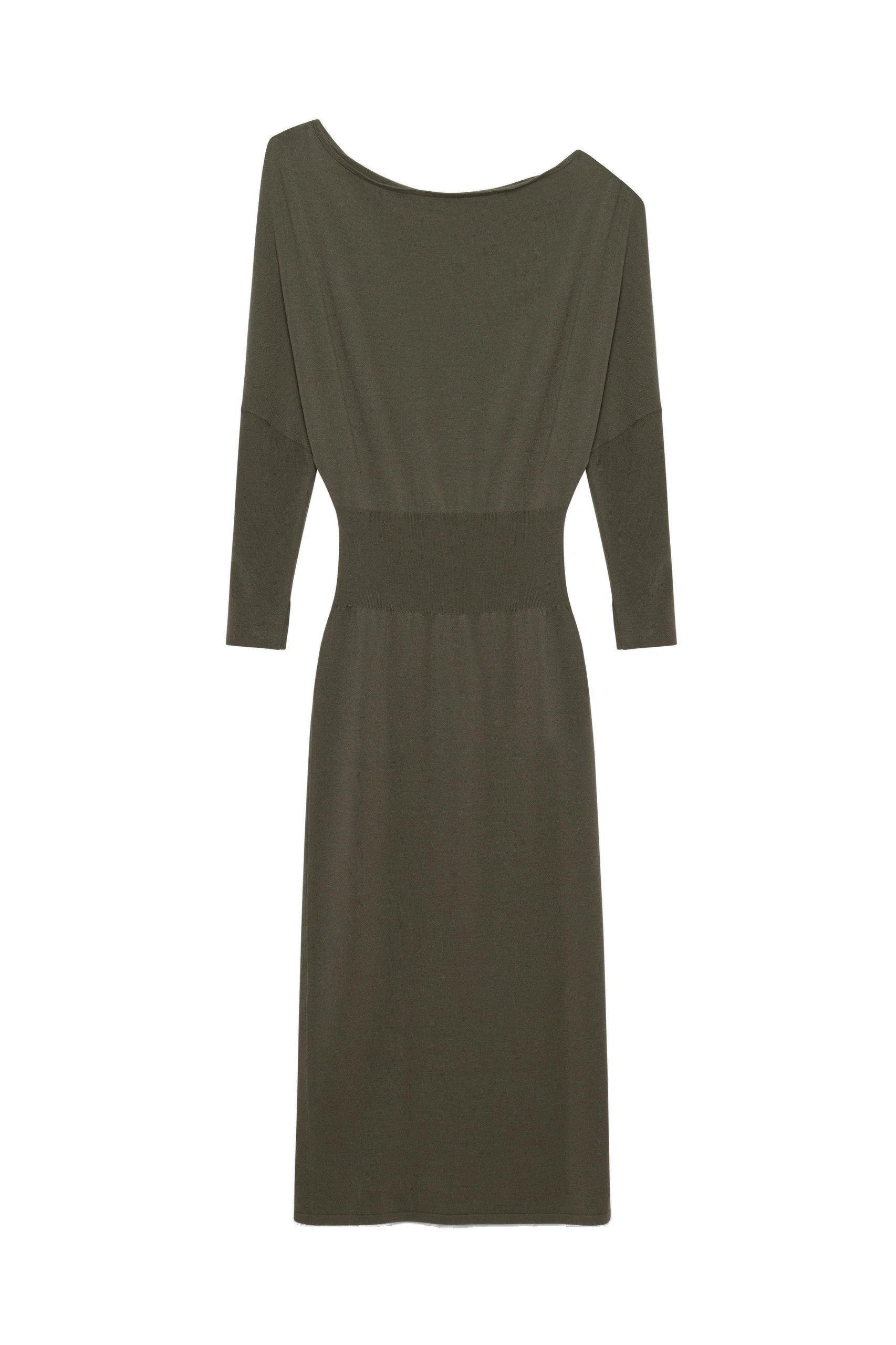 SIMKHAI Janese Off Shoulder Knit Midi Dress in Sea Turtle SIMKHAI Janese Off Shoulder Knit Midi Dress in Sea Turtle