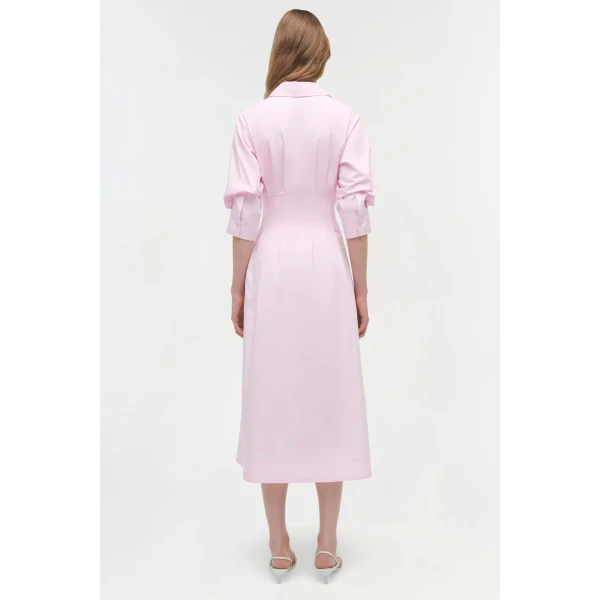 Jazz Cotton Pintuck Midi Dress in Tulip - Image 5
