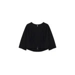 SIMKHAI Jess Pleated Cotton Faille Jacket in Black