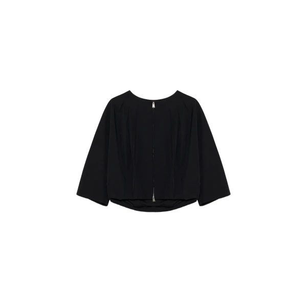 SIMKHAI Jess Pleated Cotton Faille Jacket in Black