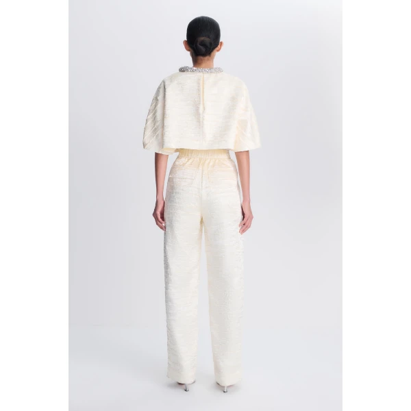 Jette Satin Pant in Porcelain - Image 5