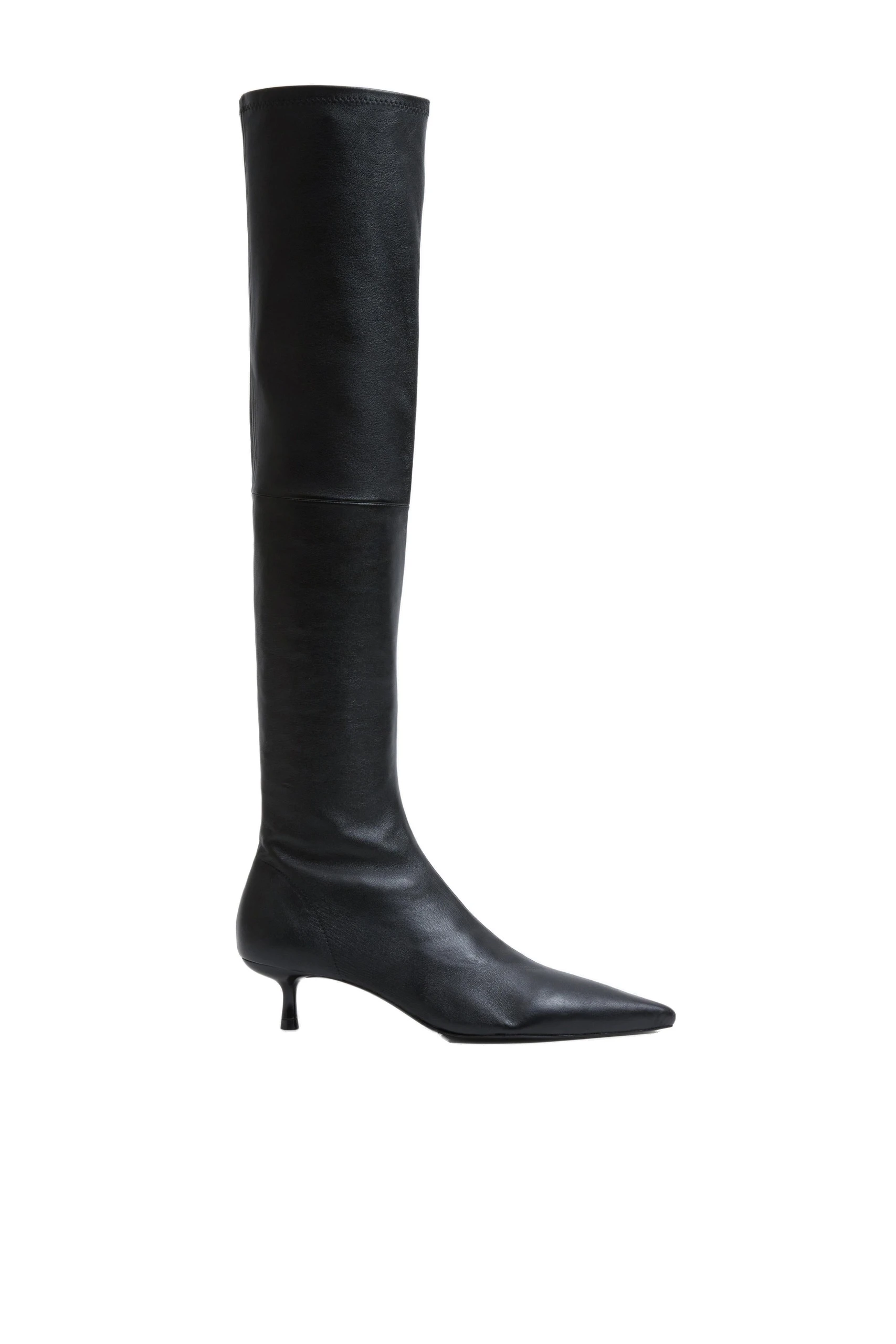 SIMKHAI Joni Stretch Leather Over The Knee Boot in Black SIMKHAI Joni Stretch Leather Over The Knee Boot in Black