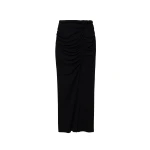 SIMKHAI Juna Draped Jersey Midi Skirt in Black