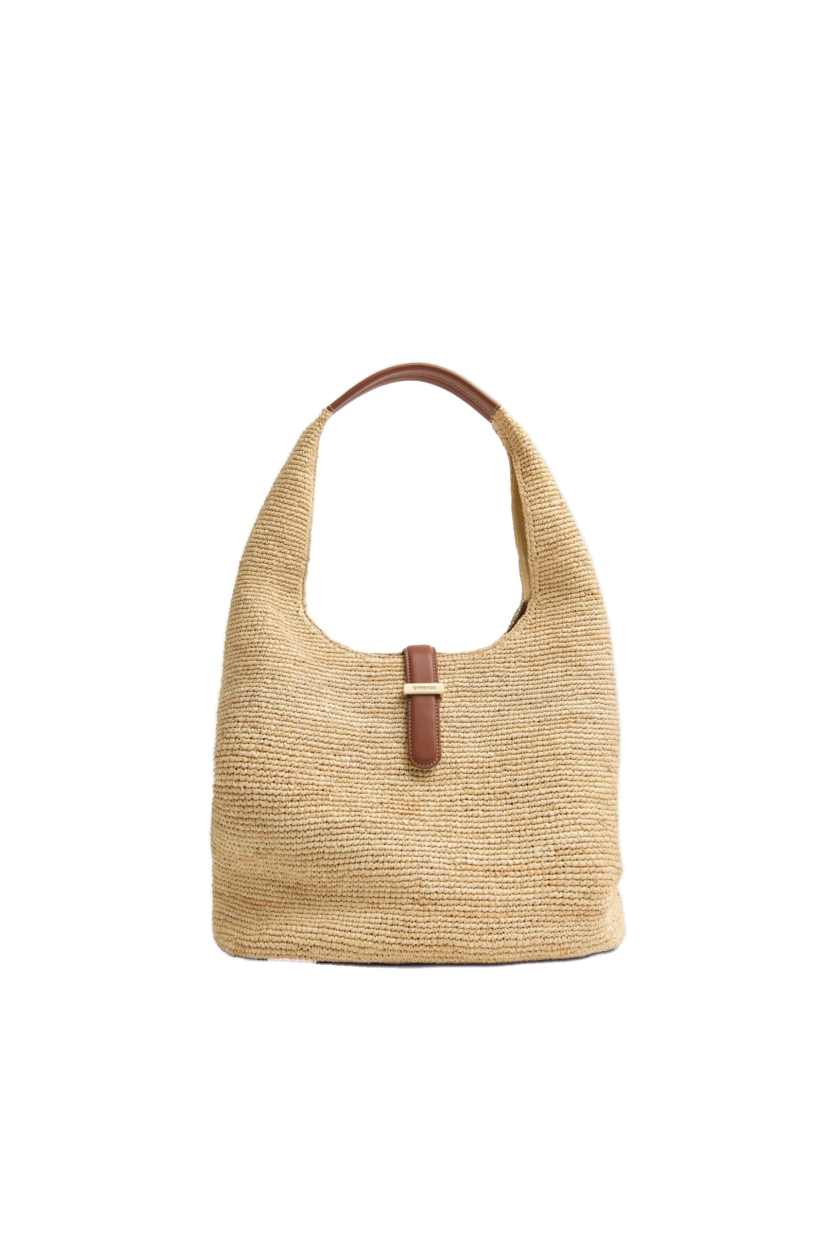 SIMKHAI Khai Raffia Hobo Bag in Natural Sequoia SIMKHAI Khai Raffia Hobo Bag in Natural Sequoia