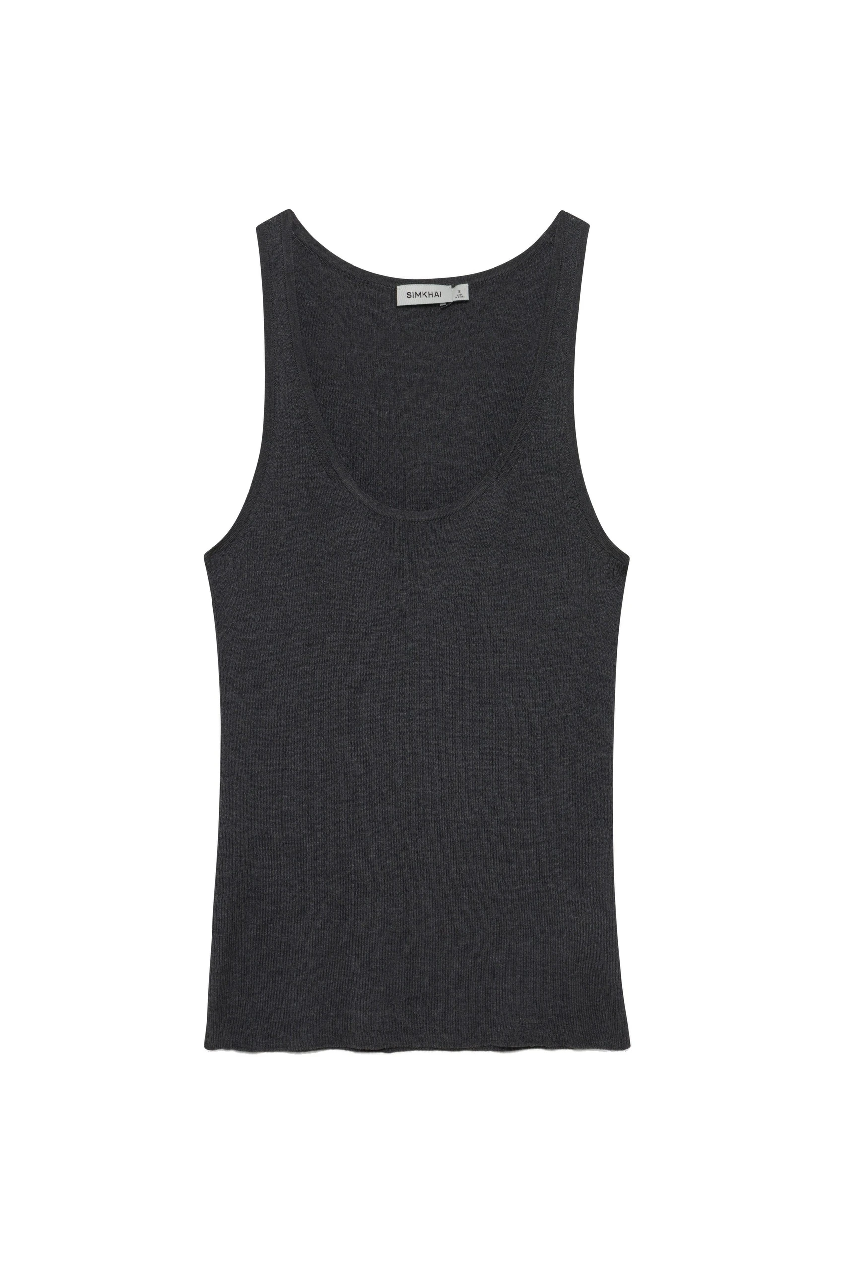 SIMKHAI Kioni Silk Cashmere Tank in Grey SIMKHAI Kioni Silk Cashmere Tank in Grey