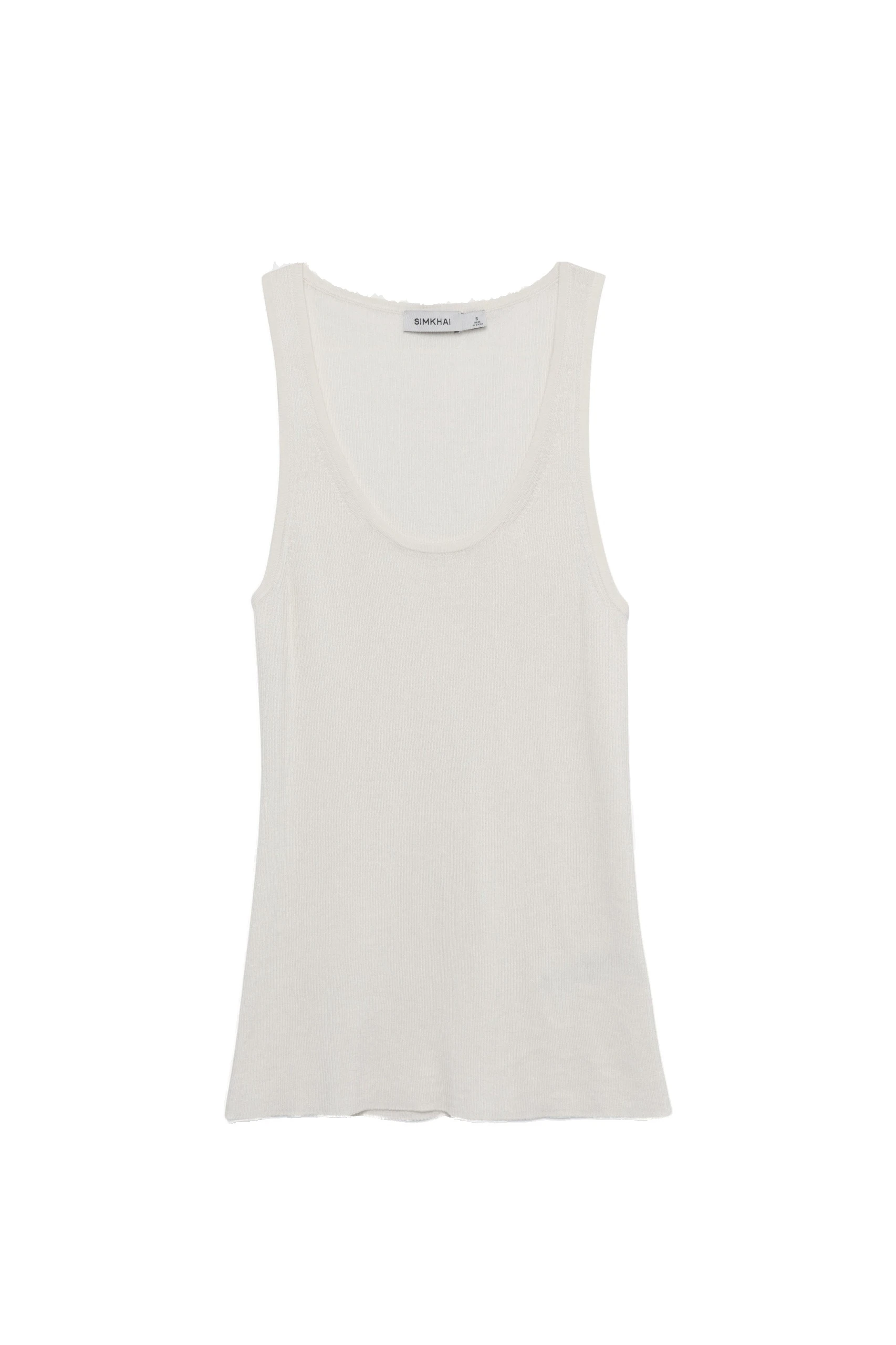 SIMKHAI Kioni Silk Cashmere Tank in White SIMKHAI Kioni Silk Cashmere Tank in White