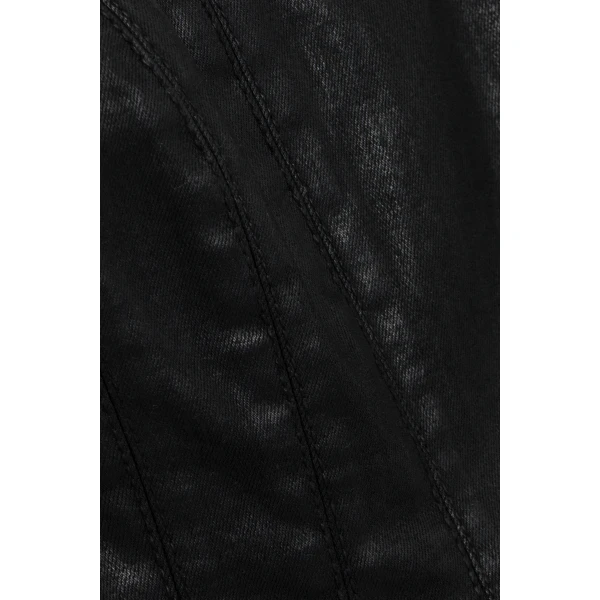 Lachlan Coated Denim Bustier Top in Coated Black - Image 6