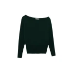 SIMKHAI Lavina Off Shoulder Knit Sweater in Everglade
