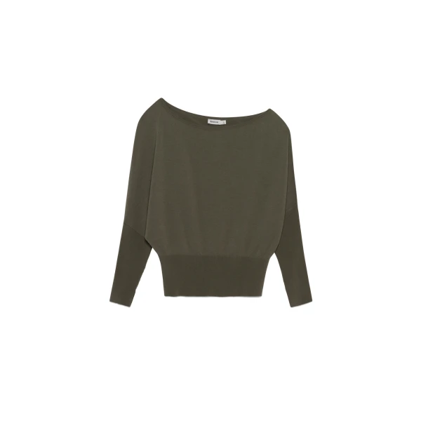 SIMKHAI Lavina Off Shoulder Knit Sweater in Sea Turtle