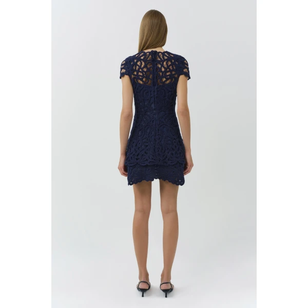 Lina Lace Mini Dress in Midnight - Image 5