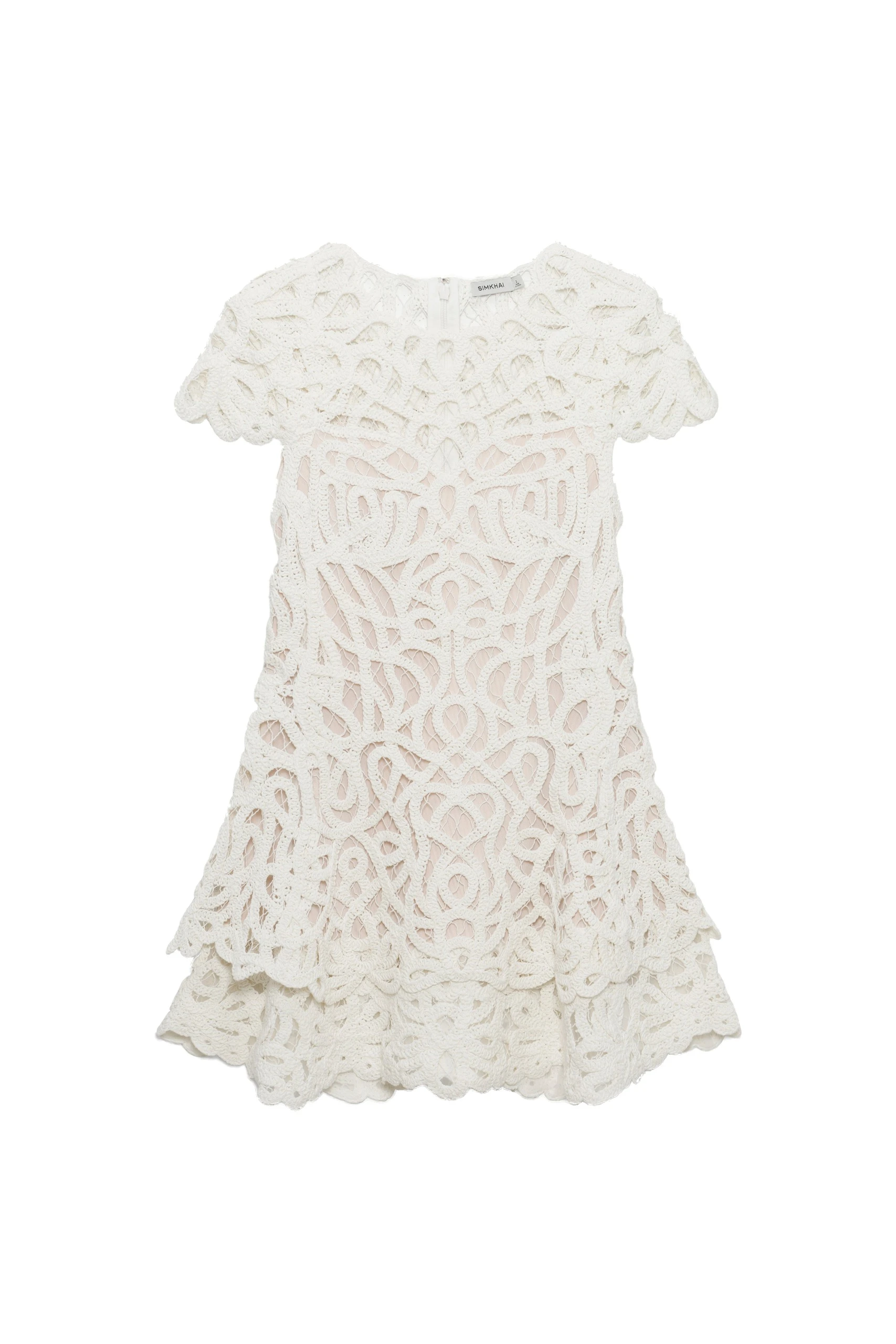 SIMKHAI Lina Lace Mini Dress in White SIMKHAI Lina Lace Mini Dress in White