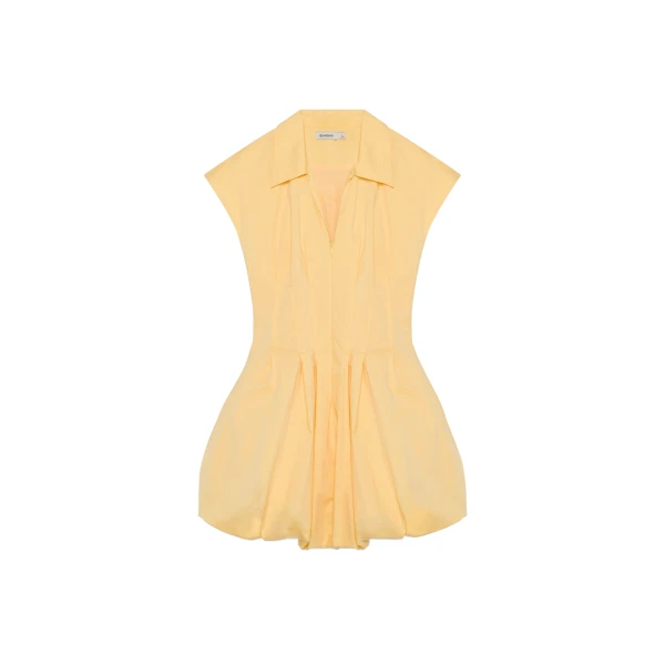 SIMKHAI Lirinne Cotton Bubble Mini Dress in Golden Haze