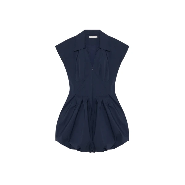 Lirinne Cotton Bubble Mini Dress in Midnight