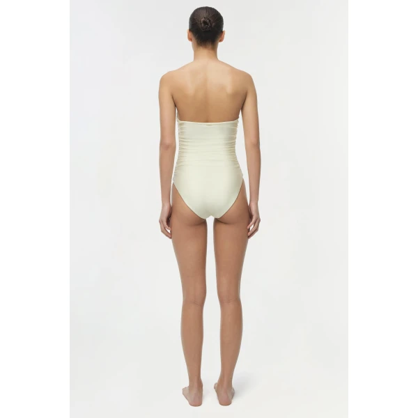 Lorena Shell Strapless One Piece in Porcelain - Image 5