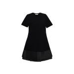 SIMKHAI Lorin Taffeta Knit Midi Dress in Black