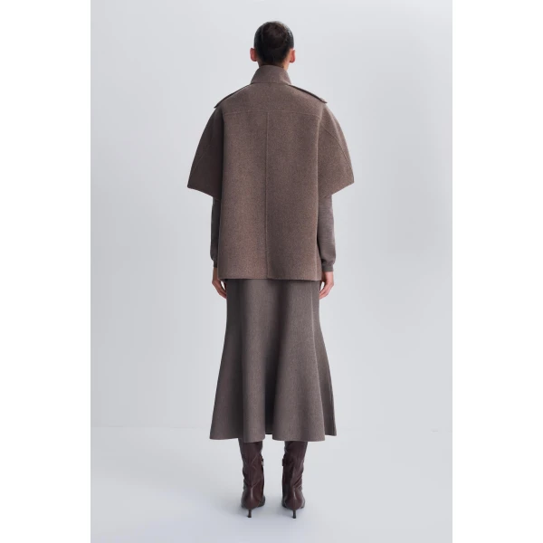 Luly Wool Poncho in Birch - Image 5