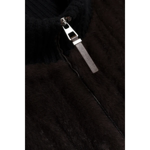 Luma Faux Fur Vest in Black Chocolate Multi - Image 6