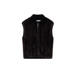 SIMKHAI Luma Faux Fur Vest in Black Chocolate Multi