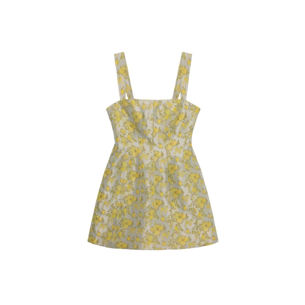 SIMKHAI Lydia Jacquard Mini Dress in Buttercream