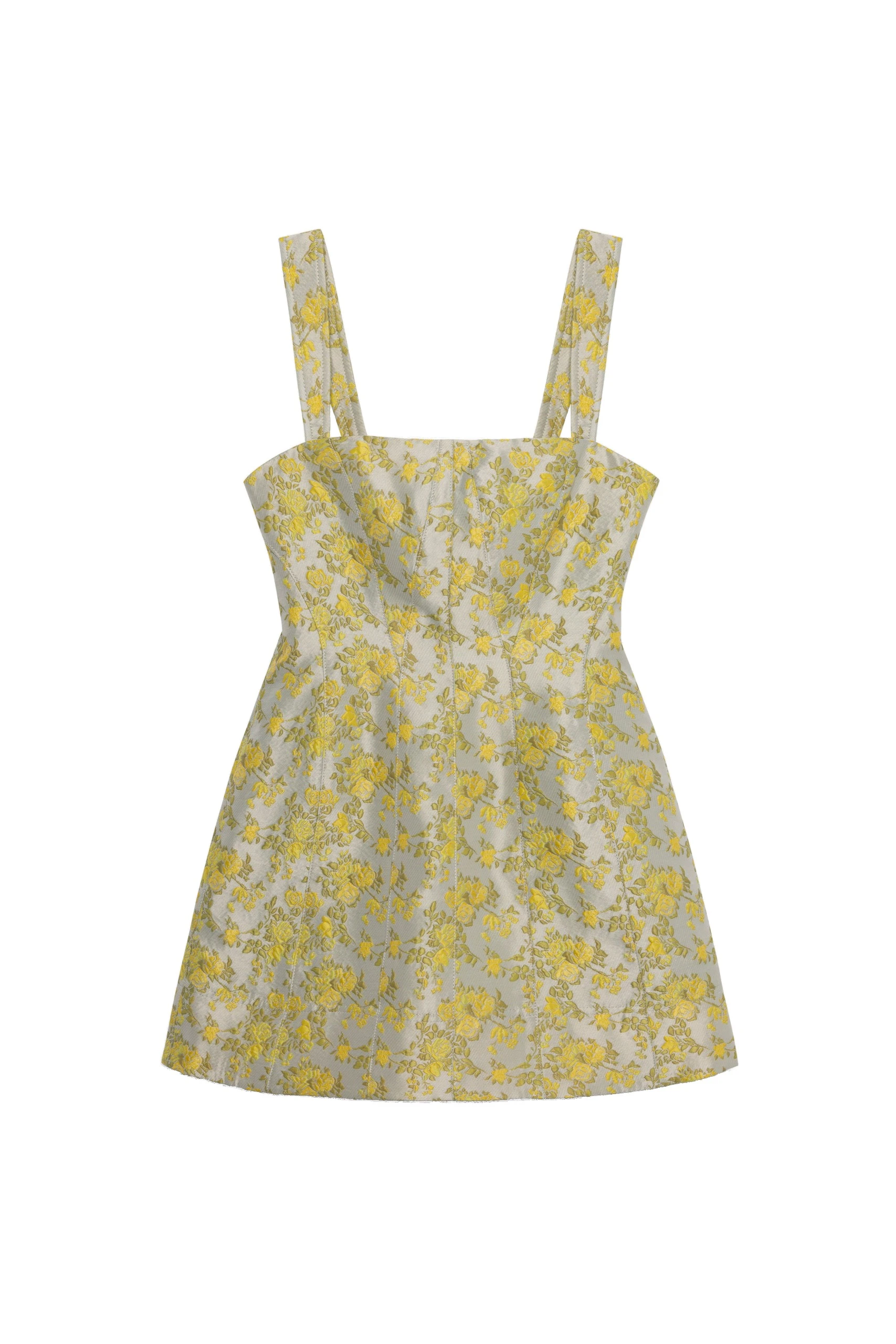 SIMKHAI Lydia Jacquard Mini Dress in Buttercream SIMKHAI Lydia Jacquard Mini Dress in Buttercream