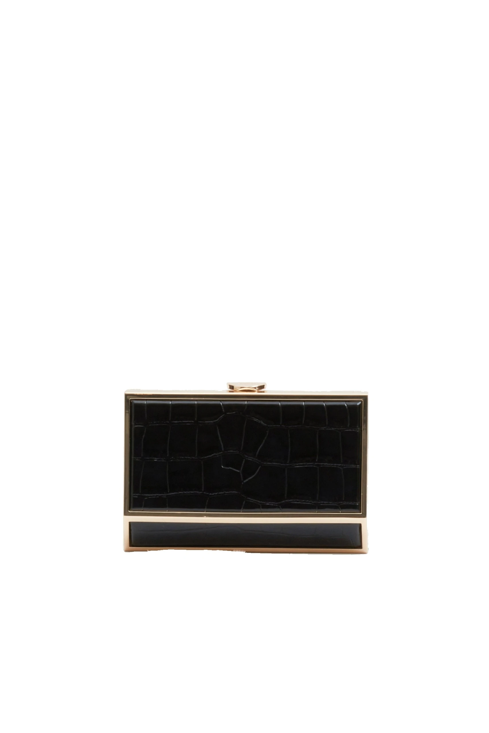 SIMKHAI Maddox Croc-Embossed Leather Clutch in Black SIMKHAI Maddox Croc-Embossed Leather Clutch in Black