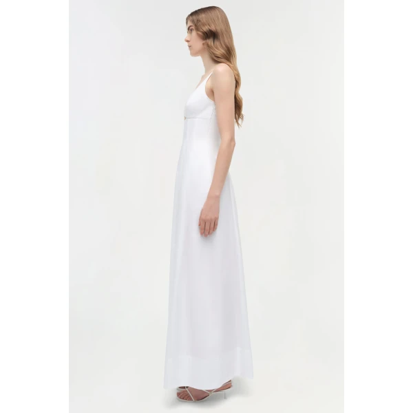 Maddy Cotton Midi Dress in White - Image 5