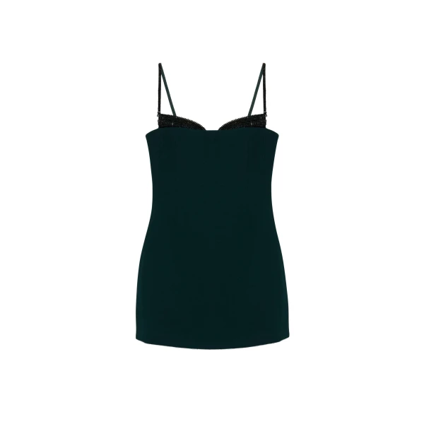 Maeva Embellished Bustier Mini Dress in Dark Spruce