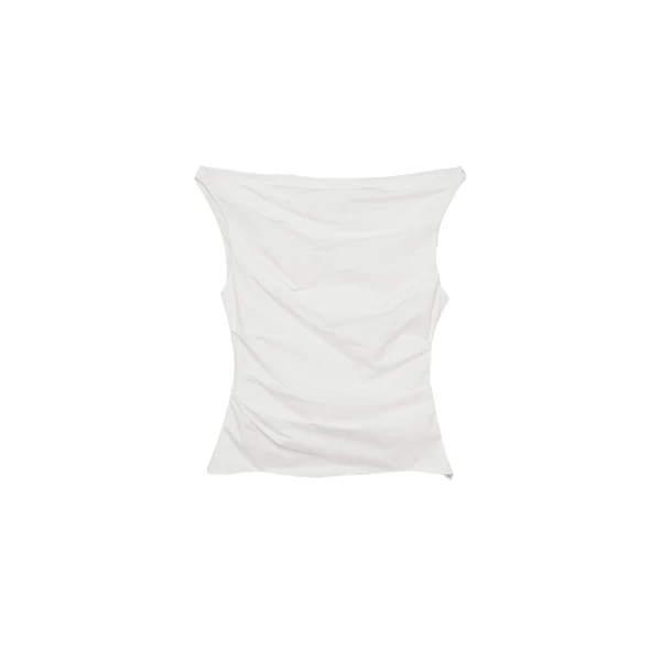 Maisel Draped Cotton Top in White