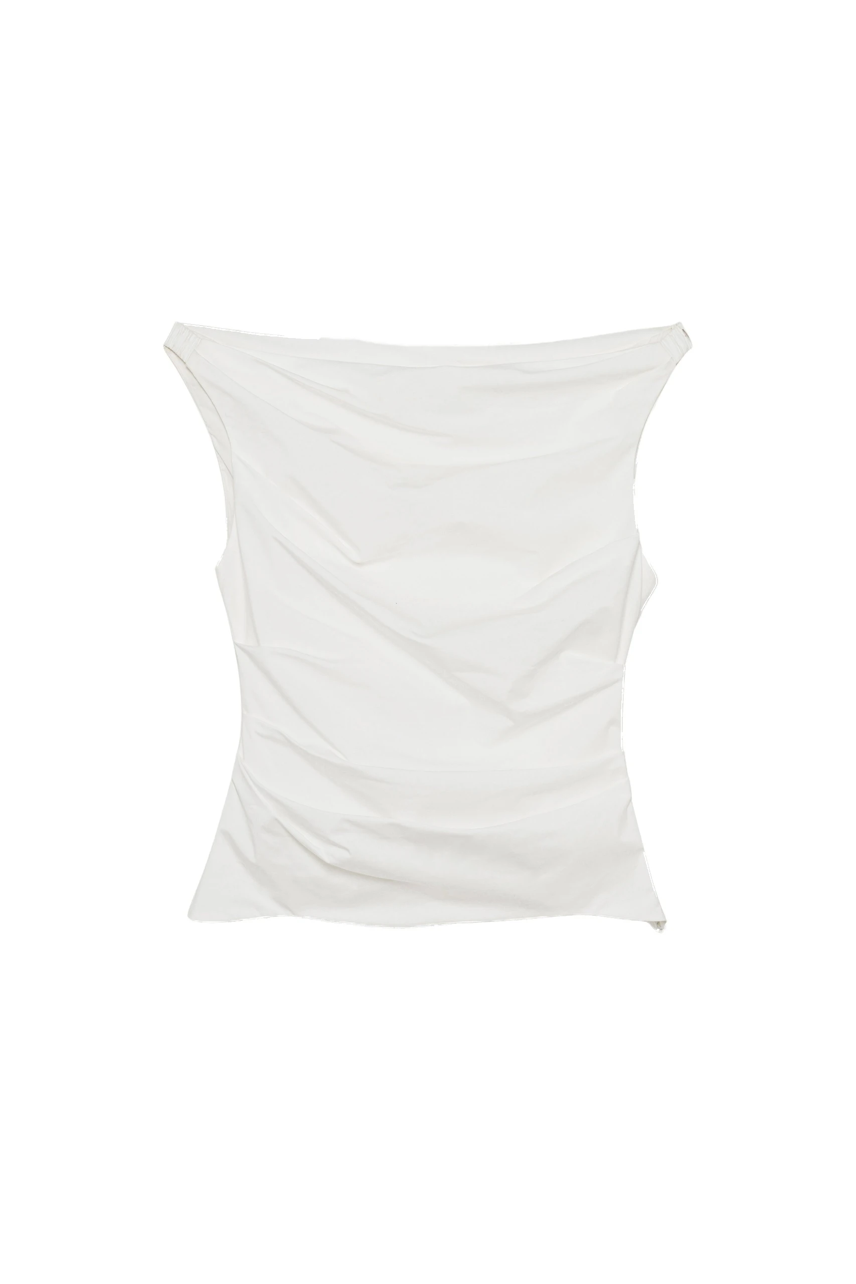 SIMKHAI Maisel Draped Cotton Top in White SIMKHAI Maisel Draped Cotton Top in White