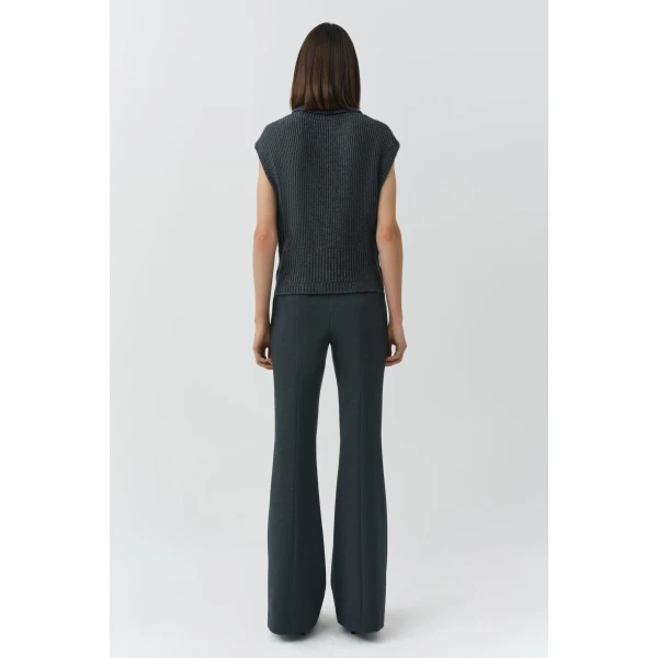 Maple Knit Top in Charcoal Melange - Image 5