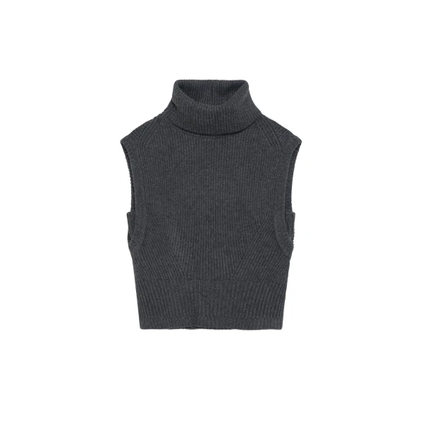 Maple Knit Top in Charcoal Melange