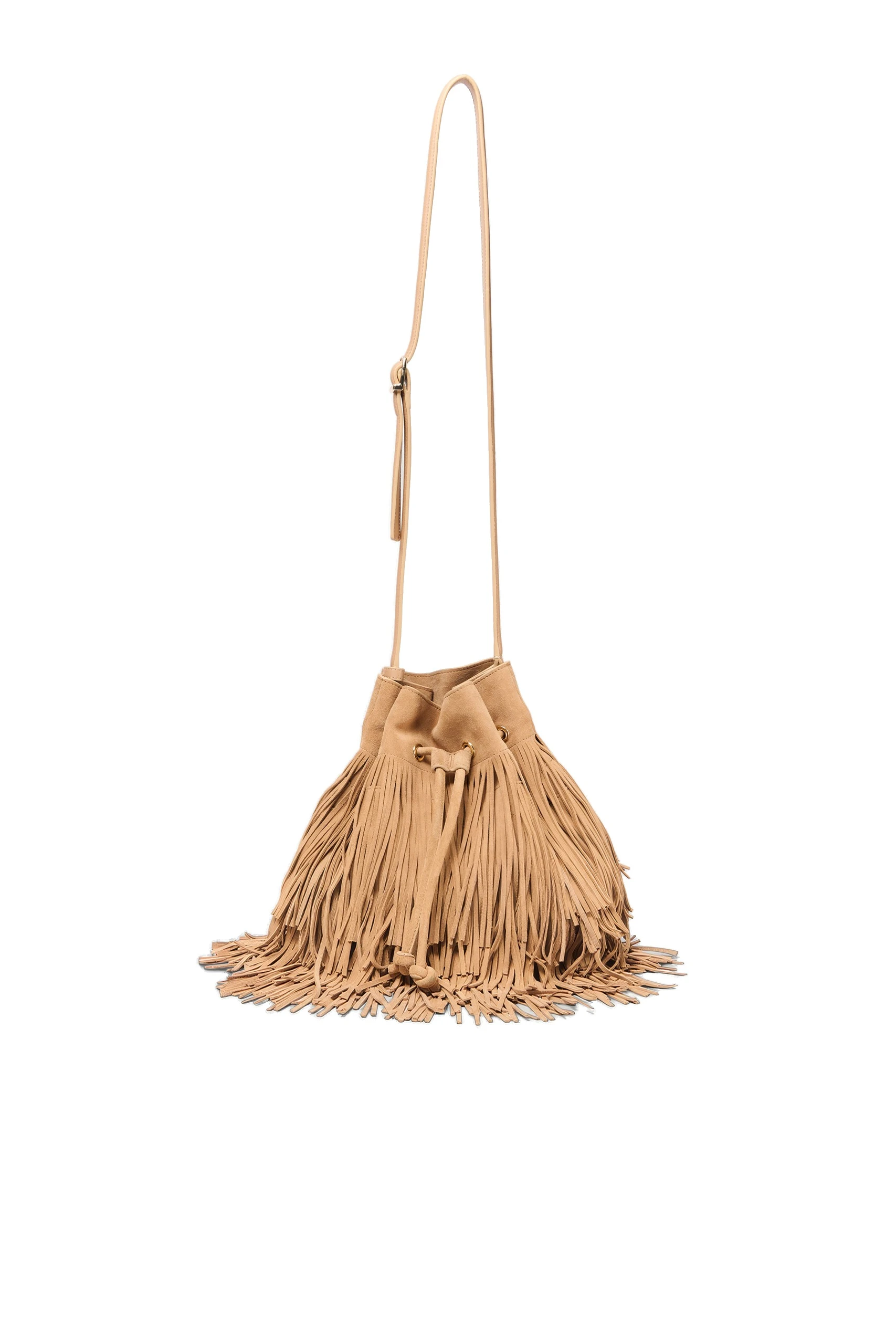 SIMKHAI Marena Suede Fringe Crossbody in Light Camel SIMKHAI Marena Suede Fringe Crossbody in Light Camel