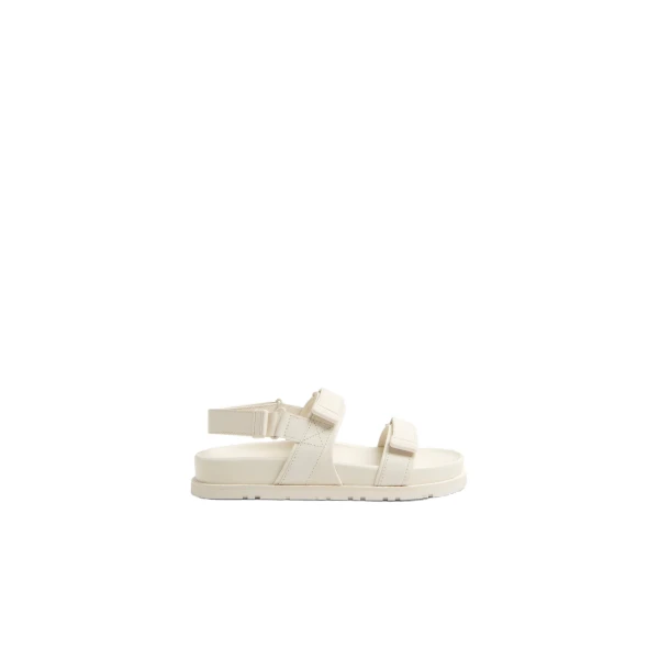 SIMKHAI Maris Leather Strappy Sport Sandal in Alabaster