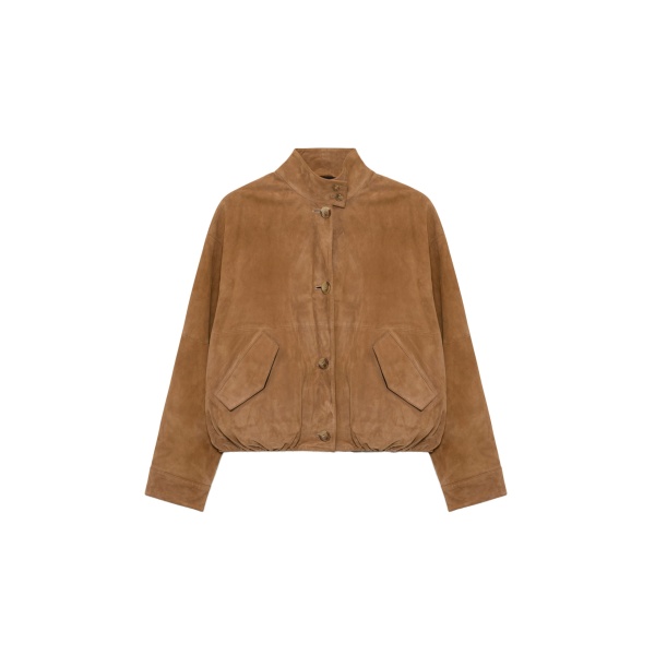 SIMKHAI Marley Suede Jacket in Camel