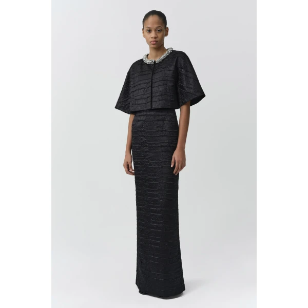 Martina Embellished Satin Gown in Black - Image 6