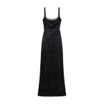 SIMKHAI Martina Embellished Satin Gown in Black