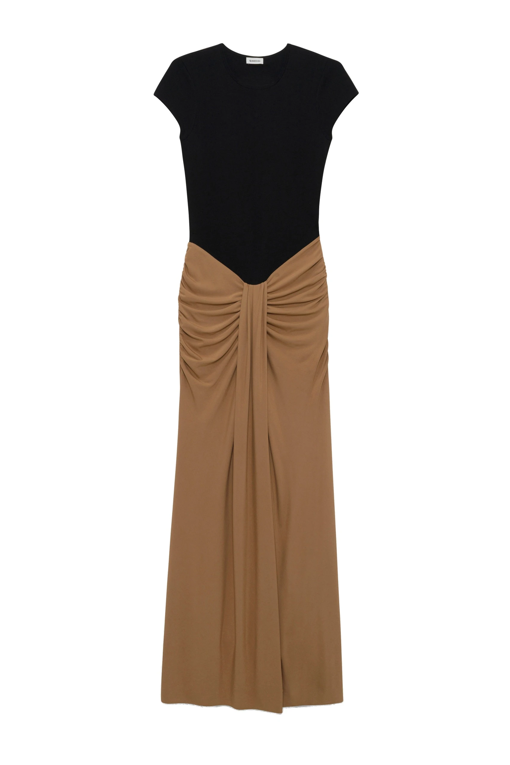SIMKHAI Matilde Draped Jersey Gown in Black Multi SIMKHAI Matilde Draped Jersey Gown in Black Multi