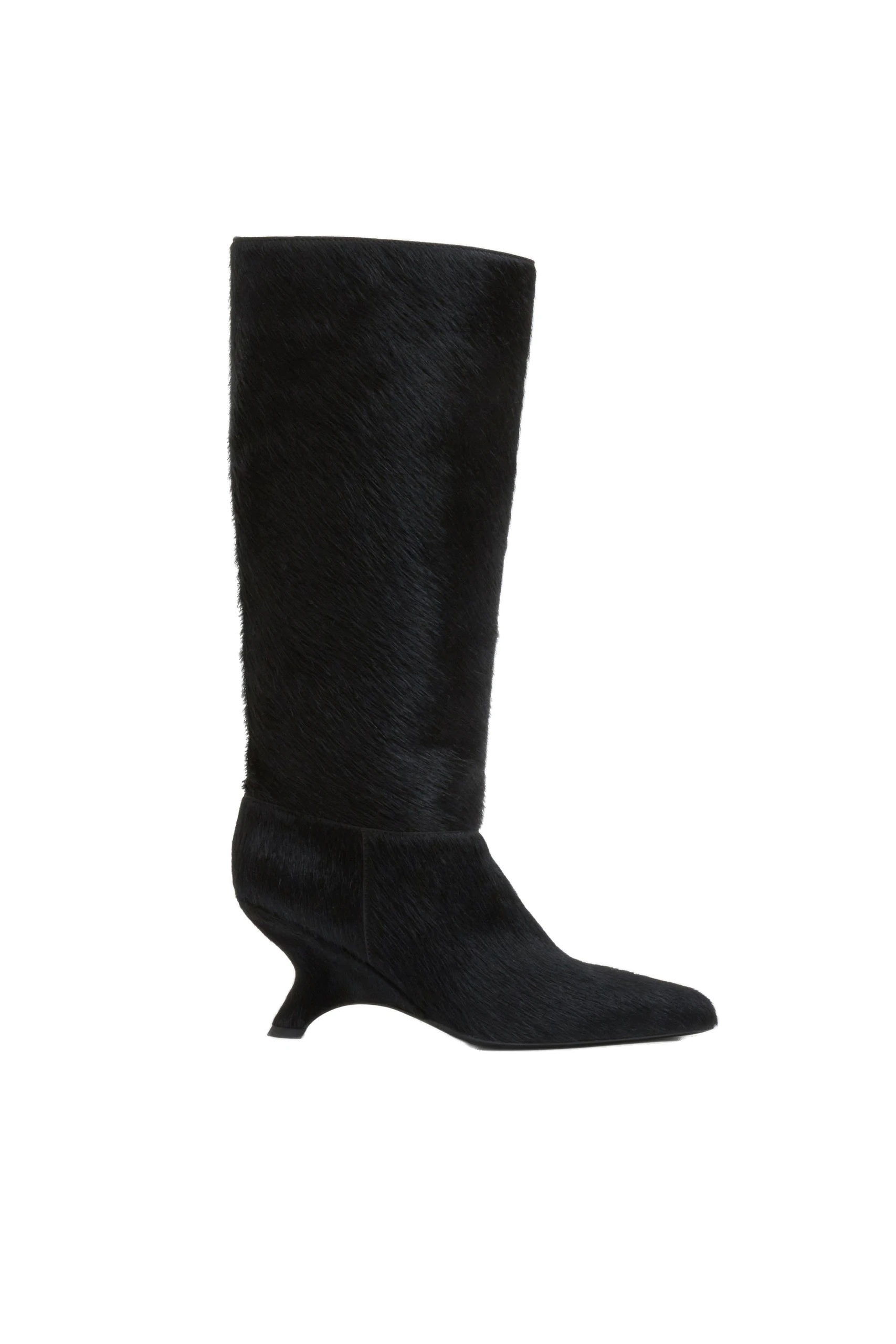 SIMKHAI Mel Calf Hair Knee High Boot in Black SIMKHAI Mel Calf Hair Knee High Boot in Black