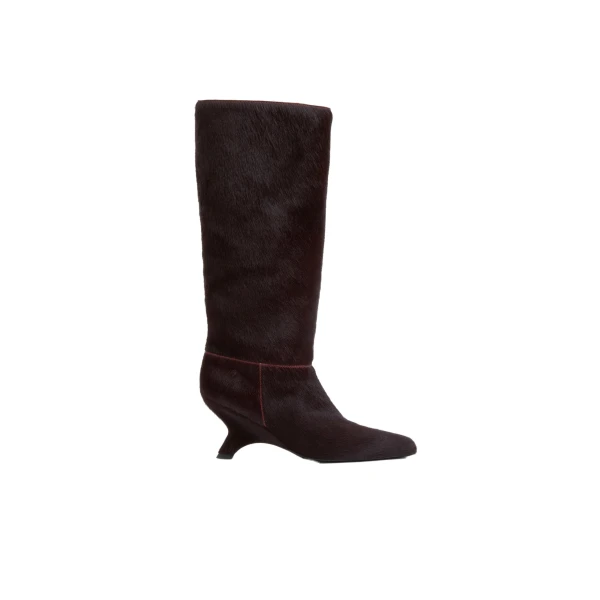 SIMKHAI Mel Calf Hair Knee High Boot in Fig