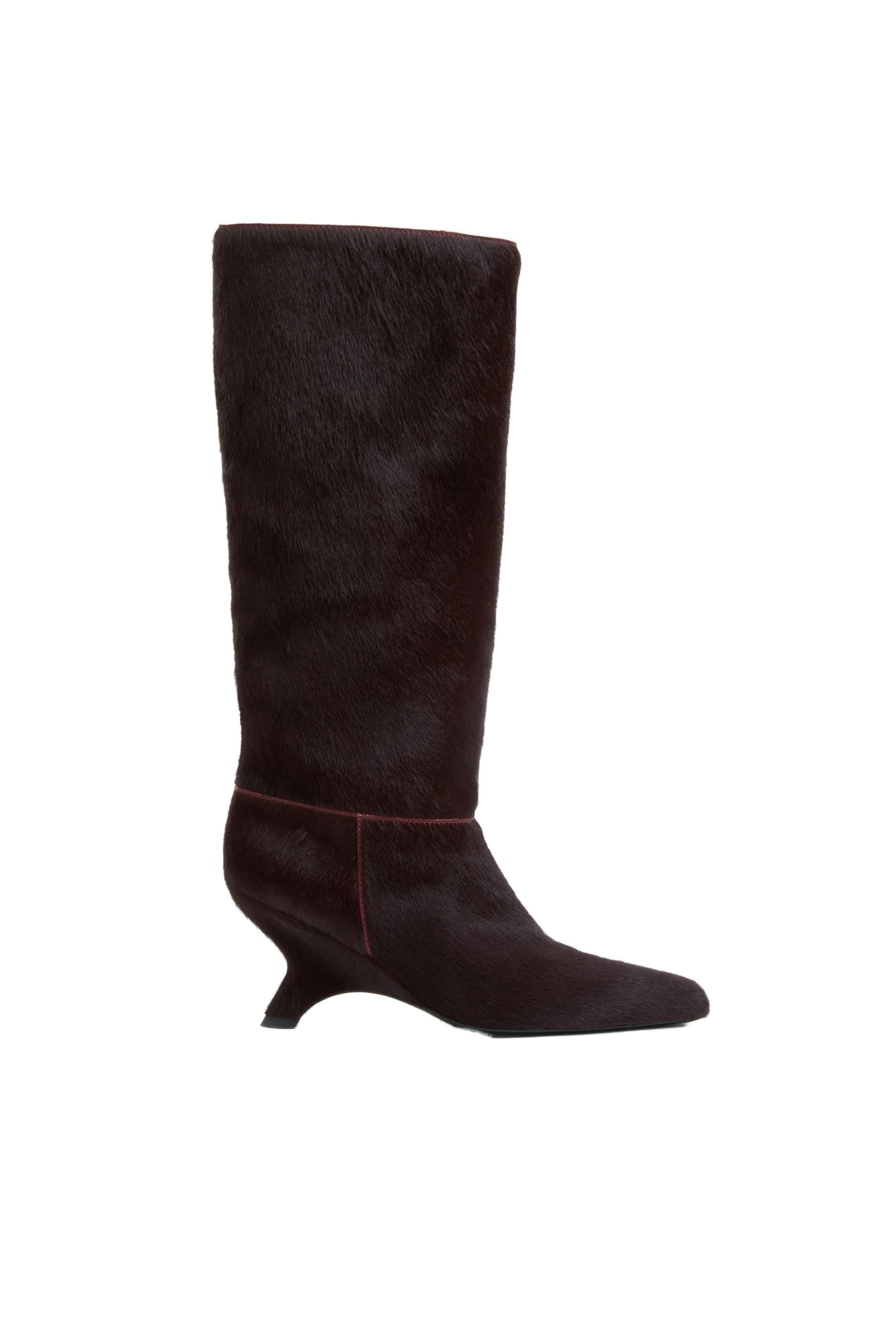 SIMKHAI Mel Calf Hair Knee High Boot in Fig SIMKHAI Mel Calf Hair Knee High Boot in Fig
