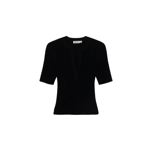 SIMKHAI Miley Knit Top in Black