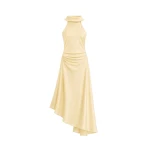 SIMKHAI Monica Satin Midi Dress in Buttercream
